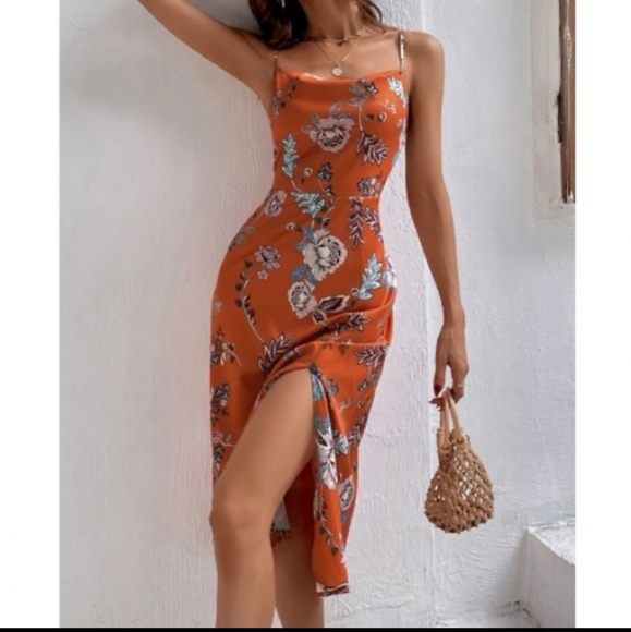 Boho Burnt Orange Dress - Picture 4 of 8